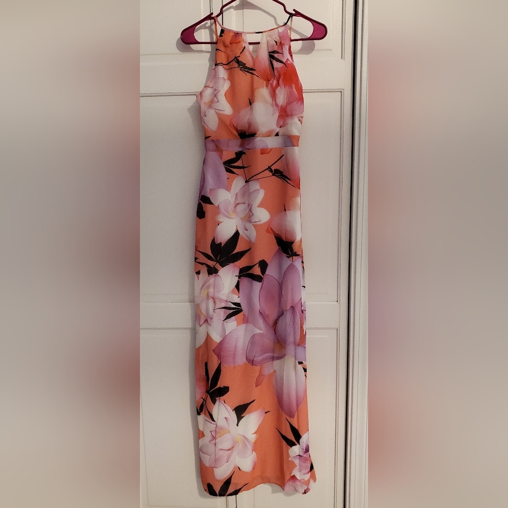 Long floral dress, UK 8
